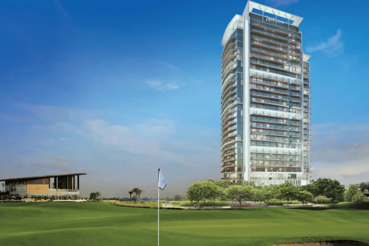 Radisson Damac Hills overlooking Trump International Golf Course in Dubai